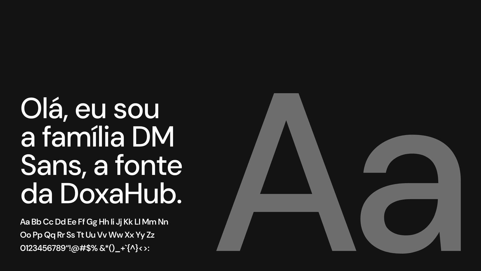 Muestra de la tipografía DM Sans usada en la identidad de DoxaHub